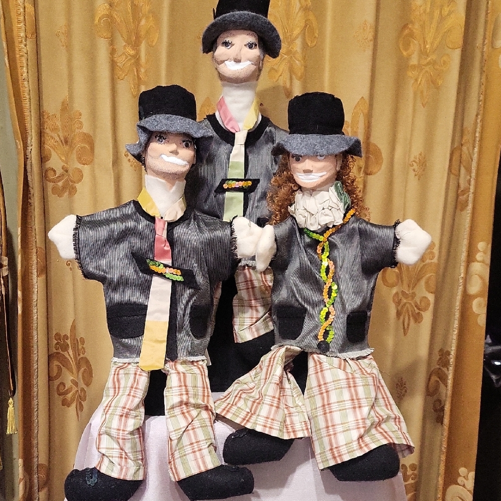Handmade One Of A Kind Puppet Trio